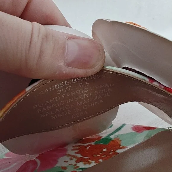 Betsey Johnson Floral Ankle-Strap Sandals with Orange Crochet Flowers - Picture 10 of 14